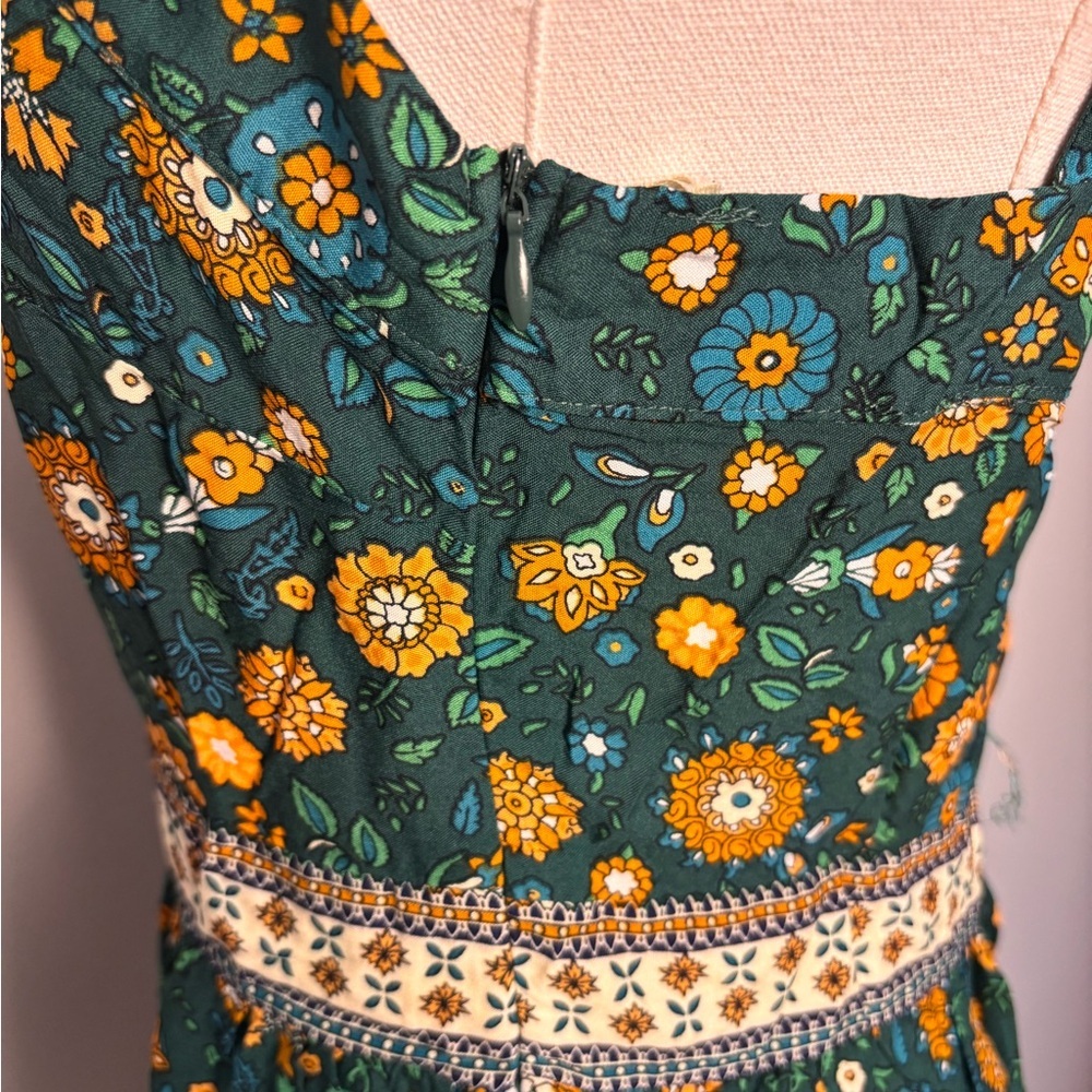 Umgree Floral Sleeveless Earth Tone Side Zip Maxi Dress Size Small - Picture 8 of 11